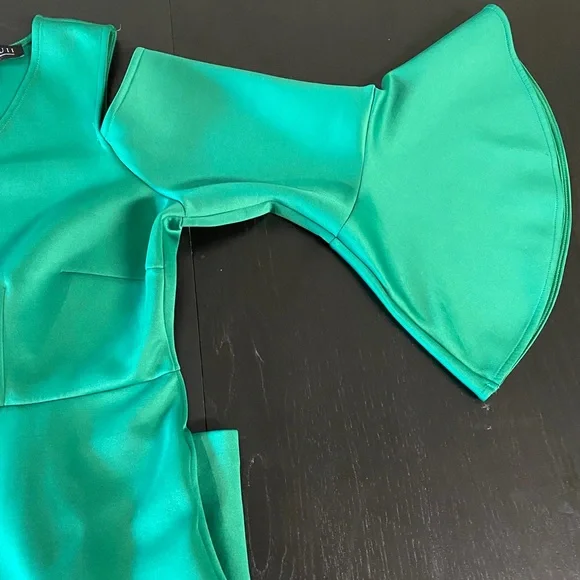 Eloquii Green Cold Shoulder Dress Size 20 - Picture 3 of 8